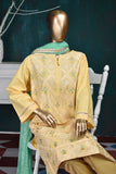 CHIKAN MARBLE (SC-22F-LIGHTYELLOW) Embroidered Un-Stitched Cambric Dress With Chiffon Dupatta