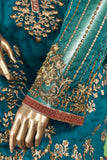 Cerulean Body (ZO-02-Blue) 3 Pc Unstitched Organza Embrodiered Dress