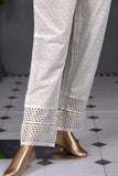 Unstitched Monochrome ChikanKari Cotton Trouser - Chalk White (MTC-06-White)