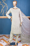 Cherry Cuts (SC-164A-Grey) Embroidered & Printed Un-Stitched Cotton Dress With Embroidered Chiffon Dupatta
