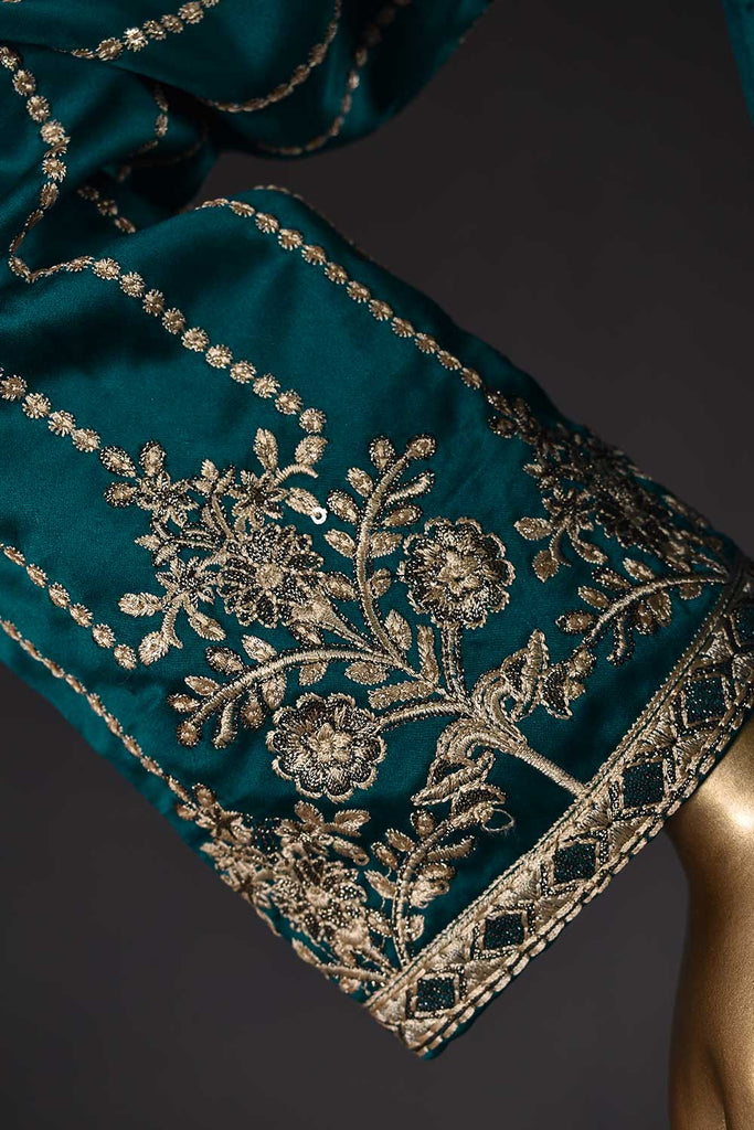 Z2-01 - Cobalt Bop |  3 Pc Unstitched Premium Silk Embroidered Dress