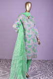 Cotton candy (SC-181A-Sea Green) Embroidered & Printed Un-Stitched Cotton Dress With Embroidered Burnout Organza Dupatta