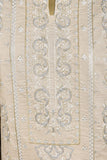 Creamy Farm (SC-151A-Cream) Embroidered & Printed Un-Stitched Cotton Dress With Printed Chiffon Dupatta