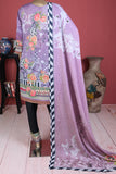 Daffodil (ECL-002-Purple) - 3 Pc Unstitched Embroidered Lawn Dress With Chikankari Lawn Dupatta