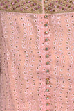 Dahlia (F-29-Peachy Pink) - Chiffon Semi-stitched Embroidered Dress