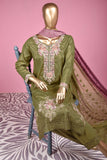 Daisy Love (ZIN-1B) 3 Pc Semi Stitched Chikankari Embroidered Stone Work Lawn Dress with Chiffon Chikankari Dupatta