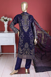 GLS-3A-Blue- Dazzle | 3Pc Embroidered Un-stitched Chiffon Dress