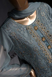 FEAST (F-160-Gray) - Chiffon Semi-stitched Embroidered Dress