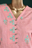 Dial chain (SC-46C-Pink) Embroidered & Printed Un-Stitched Cambric Dress With Embroidered Chiffon Dupatta