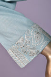 Egyption Bridge (SC-127F-Ferozi) 3Pc Embroidered & Printed Un-Stitched Cotton Dress With Embroidered Net Dupatta