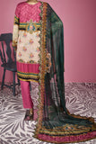 Epiphany (MWE-01) - 3 Pc Unstitched Digital Embroidered Lawn Dress With Embroidered Chiffon Digital Dupatta