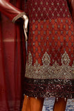 Sequins (F-205-R) - Chiffon Semi-stitched Embroidered Dress