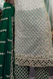 Regale (F-63-L-D-Green) - Chiffon Semi-stitched Embroidered Dress