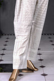 Unstitched Monochrome ChikanKari Cotton Trouser - Feather (MTC-3A-White)