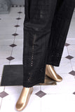 Unstitched Monochrome ChikanKari Cotton Trouser - Feather (MTC-3B-Black)