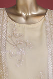 GLS-4A-Skin - Feminine | 3Pc Embroidered Un-stitched Chiffon Dress
