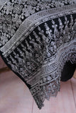 GLS-4B-Black - Feminine | 3Pc Embroidered Un-stitched Chiffon Dress