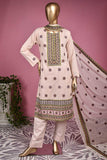 Fifty Shades (SC-141A-Peachypink) Embroidered & Printed Un-Stitched Cotton Dress With Embroidered Chiffon Dupatta