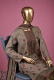 Fifty Shades (SC-141B-Grey) Embroidered & Printed Un-Stitched Cotton Dress With Embroidered Chiffon Dupatta