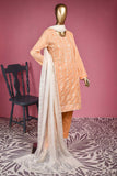 Frisbee (SC-139A-Orange) Embroidered & Printed Un-Stitched Cotton Dress With Embroidered Chiffon Dupatta
