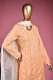 Frisbee (SC-139A-Orange) Embroidered & Printed Un-Stitched Cotton Dress With Embroidered Chiffon Dupatta
