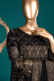 Glowing Magnolia (G6-1B) | Embroidered Black Chiffon Dress with Embroidered Chiffon Dupatta