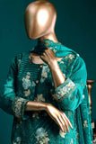 Dazzling Ashes (G6-4A) | Embroidered Sea-green Chiffon Dress with Embroidered Chiffon Dupatta
