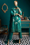 Dazzling Ashes (G6-4A) | Embroidered Sea-green Chiffon Dress with Embroidered Chiffon Dupatta