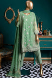 Appealing Serenity (G6-5B) | Embroidered Sea-green Chiffon Dress with Embroidered Chiffon Dupatta
