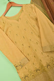 Gulmohar (SC-143C-Mustard) Embroidered & Printed Un-Stitched Cotton Dress With Embroidered Chiffon Dupatta