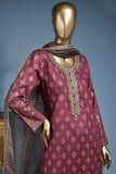 Gladiolus (FG-2A-Purple) - 3 Pc Unstitched Lawn Gold Print Collection with Fancy Dupatta