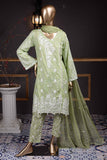 Glowing Iris  (R19-C39-Green) - Lawn Semi-stitched Embroidered Dress