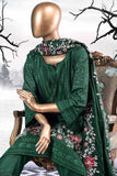 Flower Breeze (SW-1B-Green) | 3 Pc Unstitched Printed & Embroidered Linen Dress