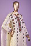 Holidays (SC-183A-Cream) Embroidered & Printed Un-Stitched Cotton Dress With Embroidered Chiffon Dupatta