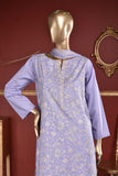 Jelly Fish (SC-109A-Purple) Embroidered & Printed Un-Stitched Cambric Dress With Embroidered Chiffon Dupatta