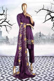 Flower Breeze (SW-1A-Purple) | 3 Pc Unstitched Printed & Embroidered Linen Dress