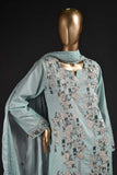 Majestic Wand (SC-124A-SkyBlue) Embroidered & Printed Un-Stitched Cambric Dress With Embroidered Chiffon Dupatta