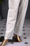 Unstitched Monochrome ChikanKari Cotton Trouser - Milky Way (MTC-04-White)