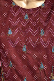Minaar (SC-144A-Maroon) Embroidered & Printed Un-Stitched Cotton Dress With Embroidered Chiffon Dupatta