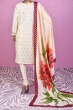 Missile Rosses (SC-160A-Cream) Embroidered & Printed Un-Stitched Cotton Dress With Silk Digital Printed Dupatta
