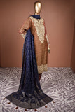 Moti Mahal (SC-158A-Rust) Embroidered & Printed Un-Stitched Banarsi Lawn Dress With Handwork With Printed Banarsi Lawn Dupatta