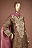 Moti Mahal (SC-158C-Brown) Embroidered & Printed Un-Stitched Banarsi Lawn Dress With Handwork With Printed Banarsi Lawn Dupatta
