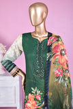 NE-01 - 3 Pc Unstitched Digital Embroidered Lawn Dress With Digital Bamber Chiffon Dupatta (Sequence 3D Work On Dupatta)
