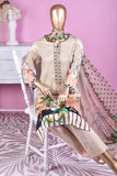 NE-02 - 3 Pc Unstitched Digital Embroidered Lawn Dress With Digital Bamber Chiffon Dupatta (Sequence 3D Work On Dupatta)