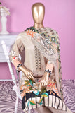 NE-02 - 3 Pc Unstitched Digital Embroidered Lawn Dress With Digital Bamber Chiffon Dupatta (Sequence 3D Work On Dupatta)