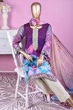 NE-04 - 3 Pc Unstitched Digital Embroidered Lawn Dress With Digital Bamber Chiffon Dupatta (Sequence 3D Work On Dupatta)