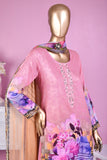 NE-07 - 3 Pc Unstitched Digital Embroidered Lawn Dress With Digital Bamber Chiffon Dupatta (Sequence 3D Work On Dupatta)