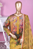 NE-10 - 3 Pc Unstitched Digital Embroidered Lawn Dress With Digital Bamber Chiffon Dupatta (Sequence 3D Work On Dupatta)
