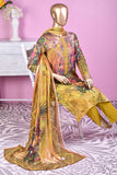 NE-10 - 3 Pc Unstitched Digital Embroidered Lawn Dress With Digital Bamber Chiffon Dupatta (Sequence 3D Work On Dupatta)