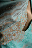 Holistic Art (NJ-04-Cyan) 3 Piece Un-stitched Jacquard Banarsi Lawn Dress